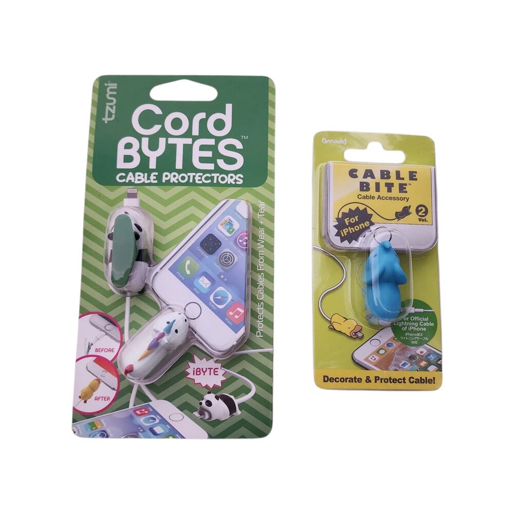 Tzumi Cord Bytes Cable Protectors + Cable Bite For iPhone Lot 3 Sealed